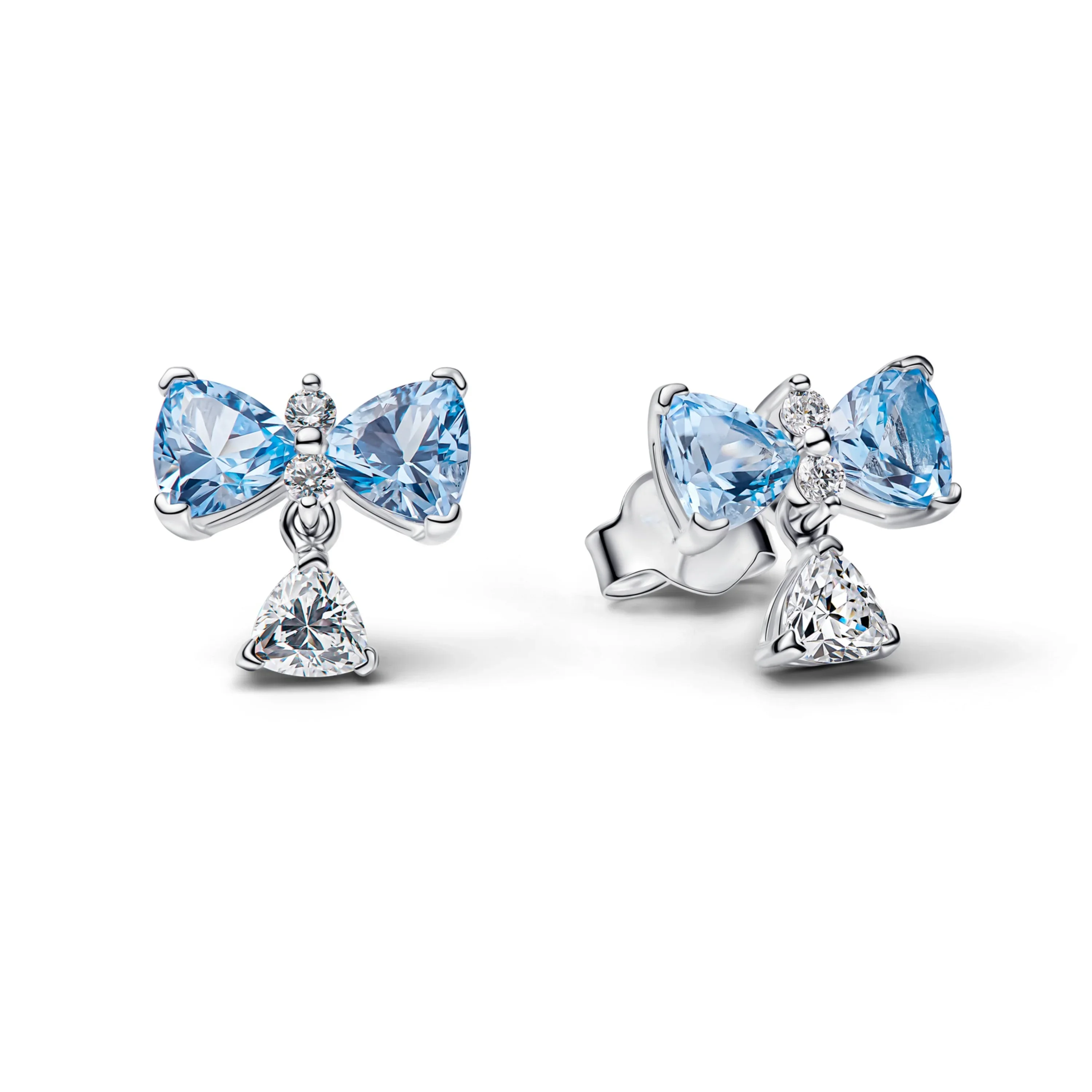 Original 925 Sterling Silver Charms Pendant Blue Bow Set