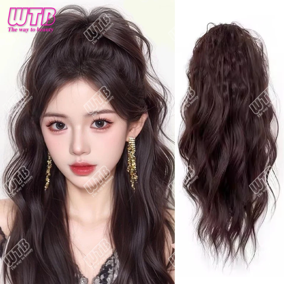 

Synthetic Ponytail Wig women's Half-tied Ponytail Wig Grip Wave Curly Wig for Women