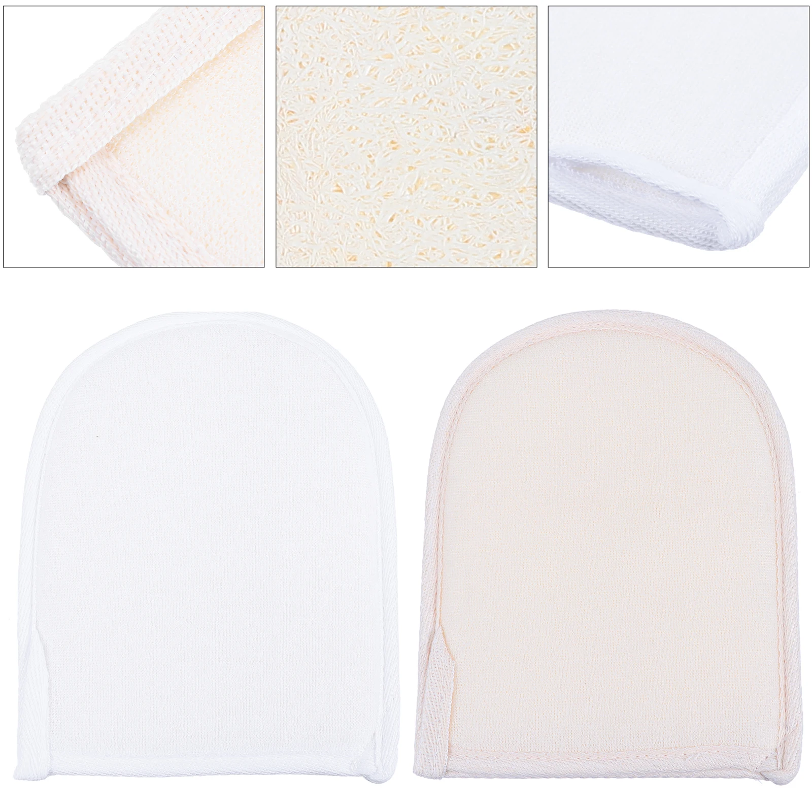 2 قطعة فرشاة حمام التدليك ميت اللوف الطبيعي الإسفنج التقشير فرك قفازات تنظيف عميق دش العناية بالبشرة