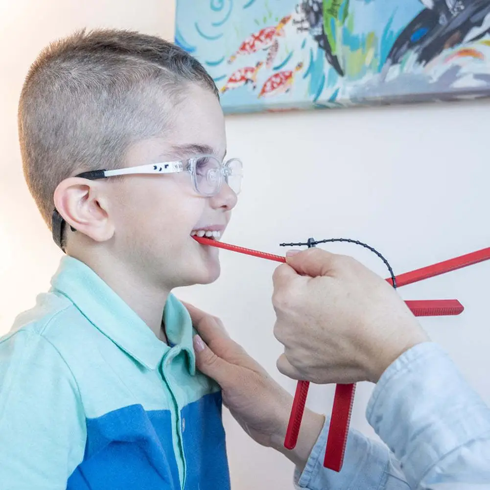 Mordedor de grado rojo para niños, palo de mordedor seguro, sin Bisfenol, herramientas de entrenamiento de idiomas musculares, S2l9