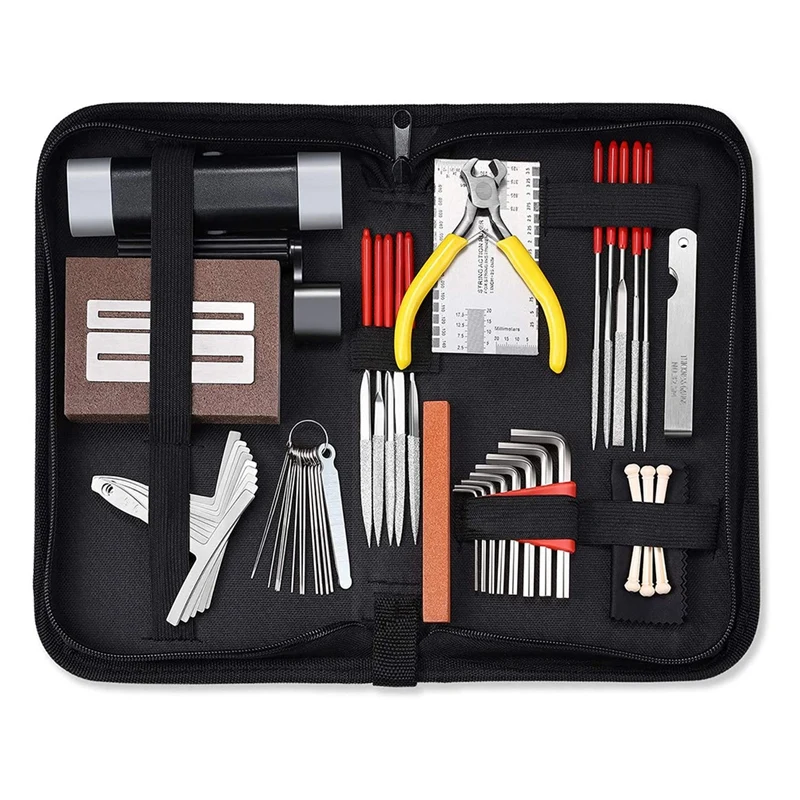 45Pcs Guitar Repairing Maintenance Tool Kit With Carry Bag Large Care Set Of Tools For Acoustic Guitar Electric Guitar