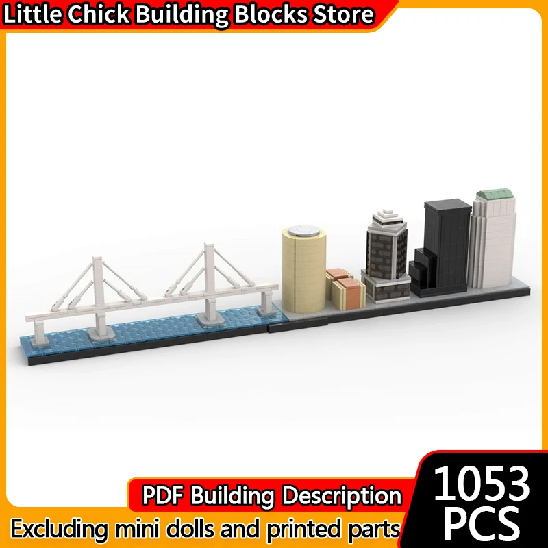 

City Street View Model MOC Building Bricks Tampa Florida Skyline Modular Technology Children Holiday Gifts Assemble Toys Suit