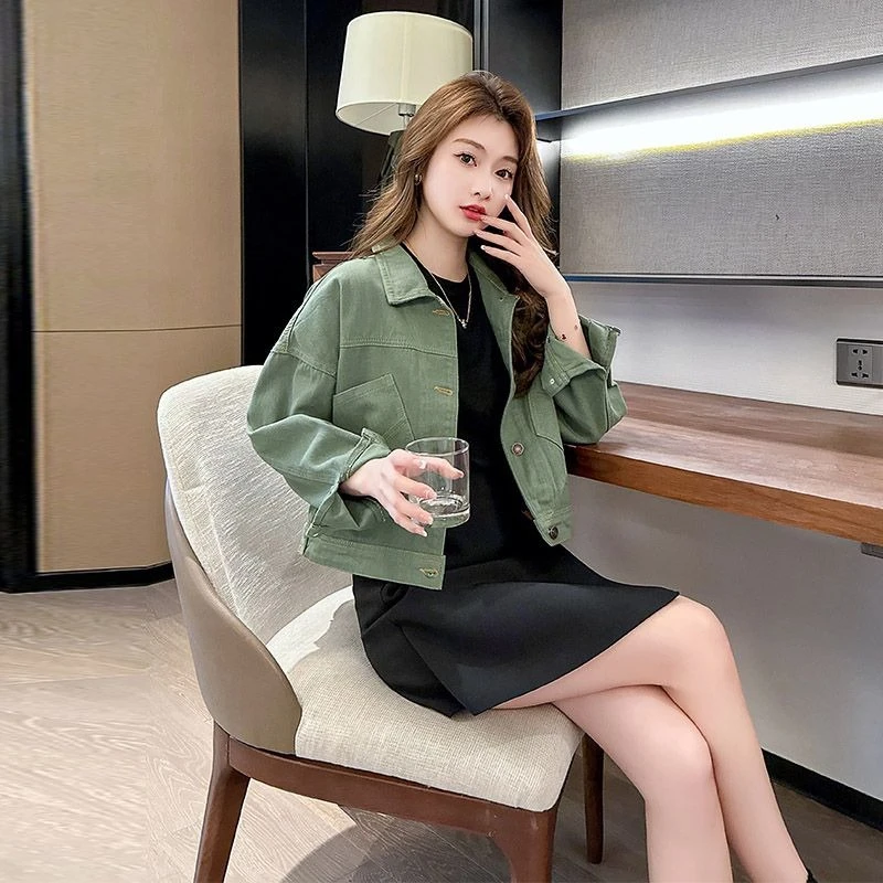 レディース ショートデニム 2025 秋 韓国風 ルーズフィット カジュアル アウター ユニークなデザイン – トレンディでファッショナブル