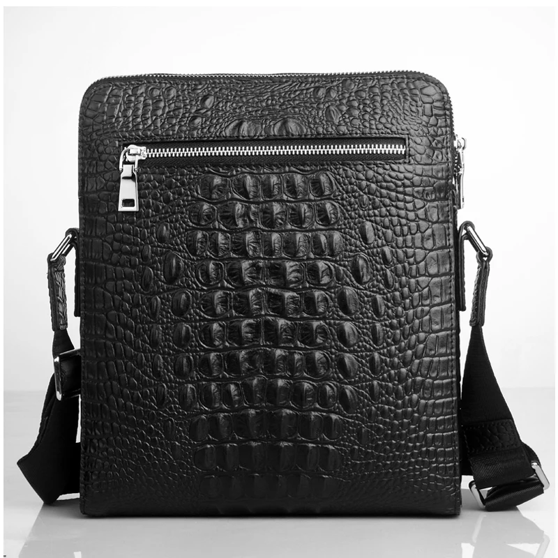 

Business handbag crossbody bag men's suspender shoulder bag genuine crocodile leather men's crossbody bag