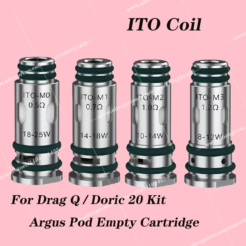 

Сетчатая катушка ITO 0,5 0,7 1,0 1,2 Ом для Doric 20/Drag Q/Argus (5 шт.)