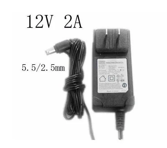 

APD/Asian Power Devices WB-24D12FU, 12V 2A, Barrel 5.5/2.5mm, US 2-Pin Plug Power Adapter