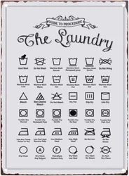 Rustic Guide to Procedure the Laundry Retro Vintage Tin Sign Country Home Decor