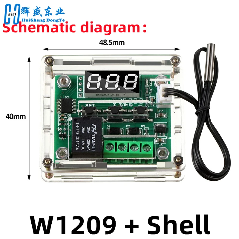 W1209 Luce blu/rossa DC 12V calore freddo temperatura termostato interruttore di controllo della temperatura regolatore di temperatura termometro