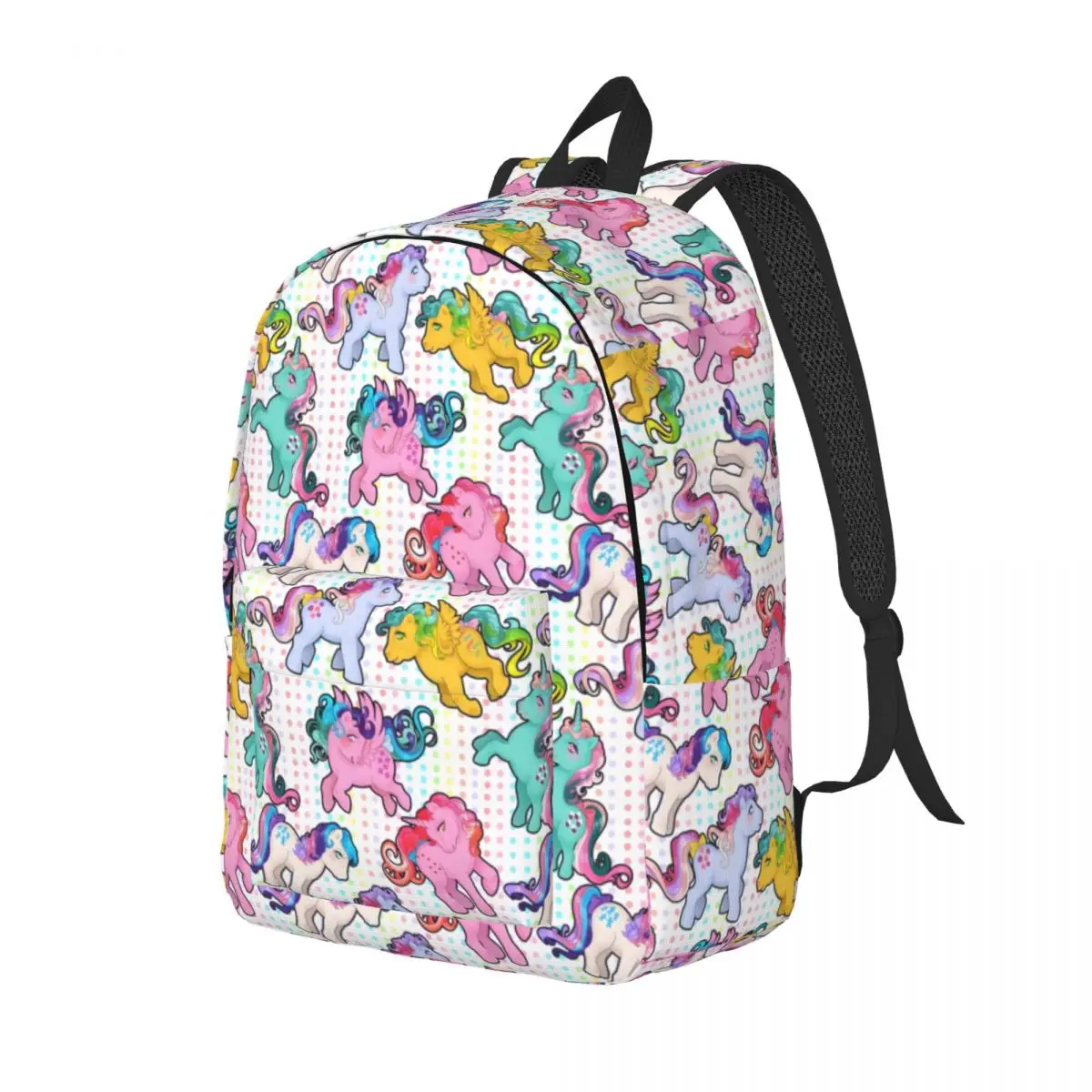 Twinkle Eye G1 Ponies Rucksack My Little Pony Girl Boy Adjustable Strap For School Back To School Gift Multi Compartment Bookbag