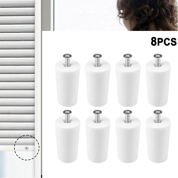 8pcs White Plastic Blind Stoppers Smooth Compact Roller Shutter Repair Curtains Accessories Window Blind Stopper Parts