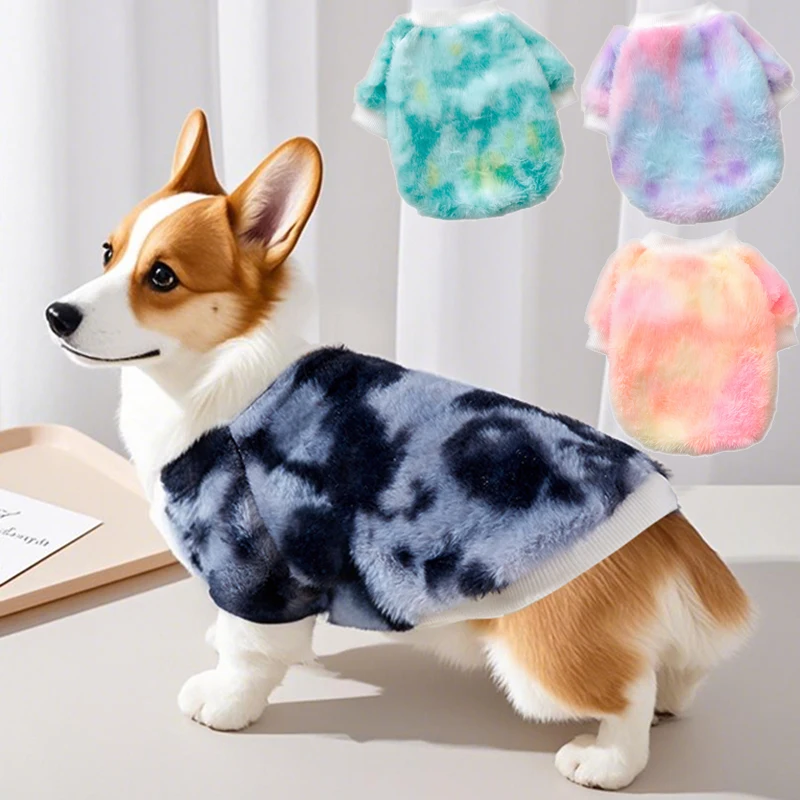 

Soft Comfortable Dog Clothes Tie-dyeing Dog Cat Coats Pet Clothes for Small Medium Dogs Teddy Bichon Puppy Costume Pet Clothings