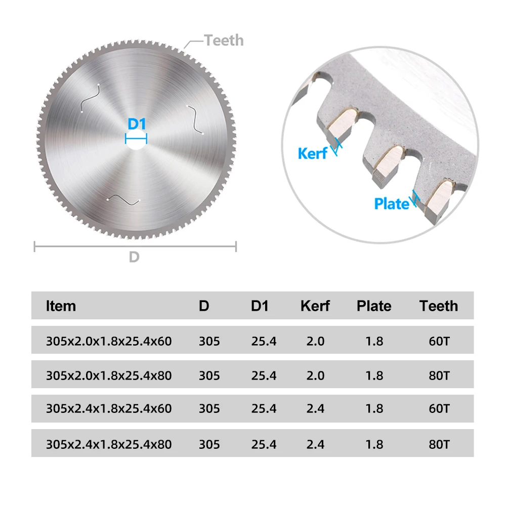 XCAN 1pc 305mm Metal Cutting Disc 12" Carbide Circular Saw Blade 60T 80T for Steel Circular Metal Cutting Blade - view 2