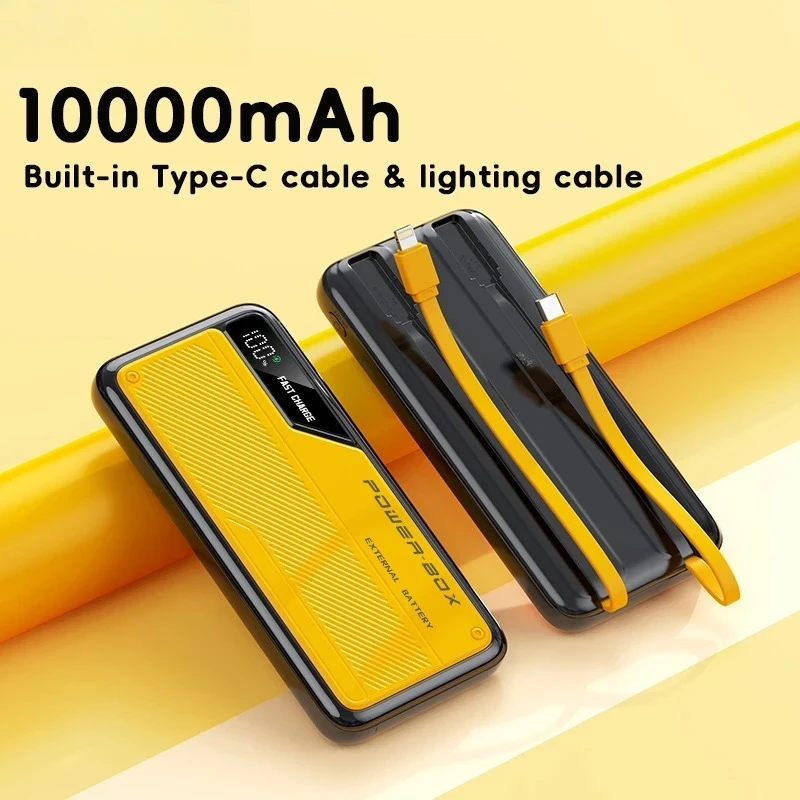 

20000mAh Power Bank Portable 10000mAh USB C Cable Fast Charging Powerbank Mobile External Battery For iPhone 17 Samsung Xiaomi