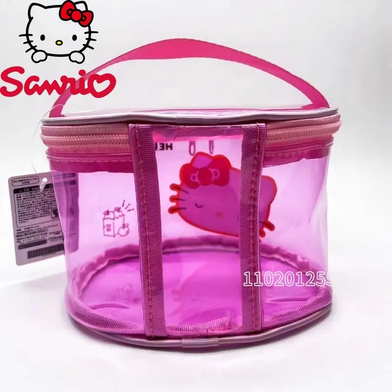 Sanrio Hello Kitty New Cosmetic Bag Cartoon Transparent Portable Cosmetic Bag Fashion Waterproof Storage Toilet Bag High Quality