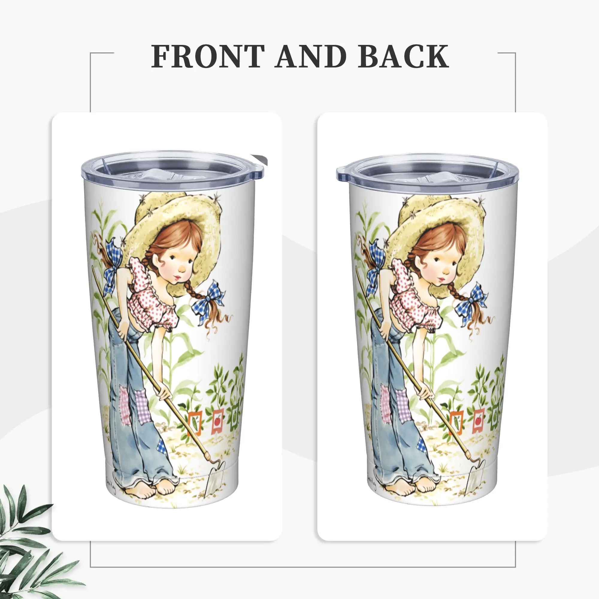 Stainless Steel Tumbler Art Sarah Kay Swing Girl Mugs Cup  Straws  Travel Cold Drink Water Bottle Insulated Large Thermal Cups