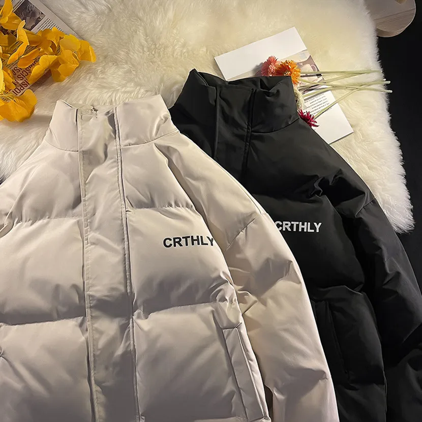 

Мужская зимняя куртка из хлопка с пуховым наполнителем, теплая, для пар, модная, морозостойкая, молодежная, повседневная, свободного кроя, на молнии