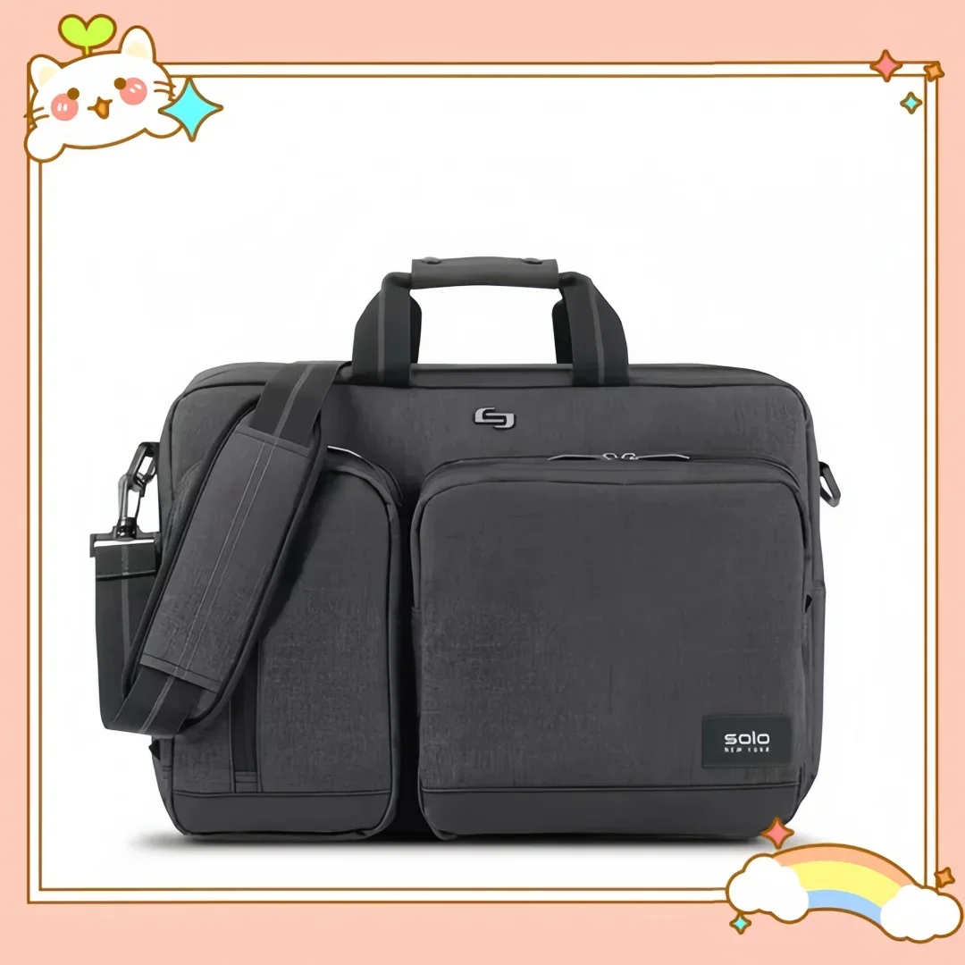 

Gray 15.6" Convertible Briefcase Backpack, Hybrid Laptop Tote Bag for Business Travel, Work & Urban Commute