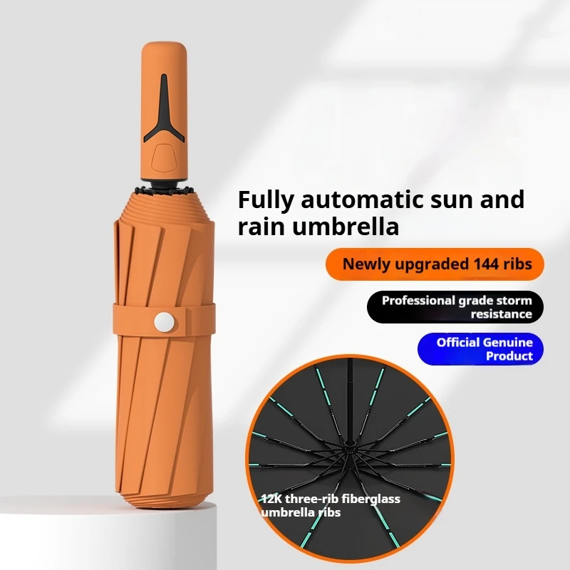 Parapluie de voyage Compact, Super résistant au vent, diamètre de 107CM, ouverture/fermeture automatique, 12K144