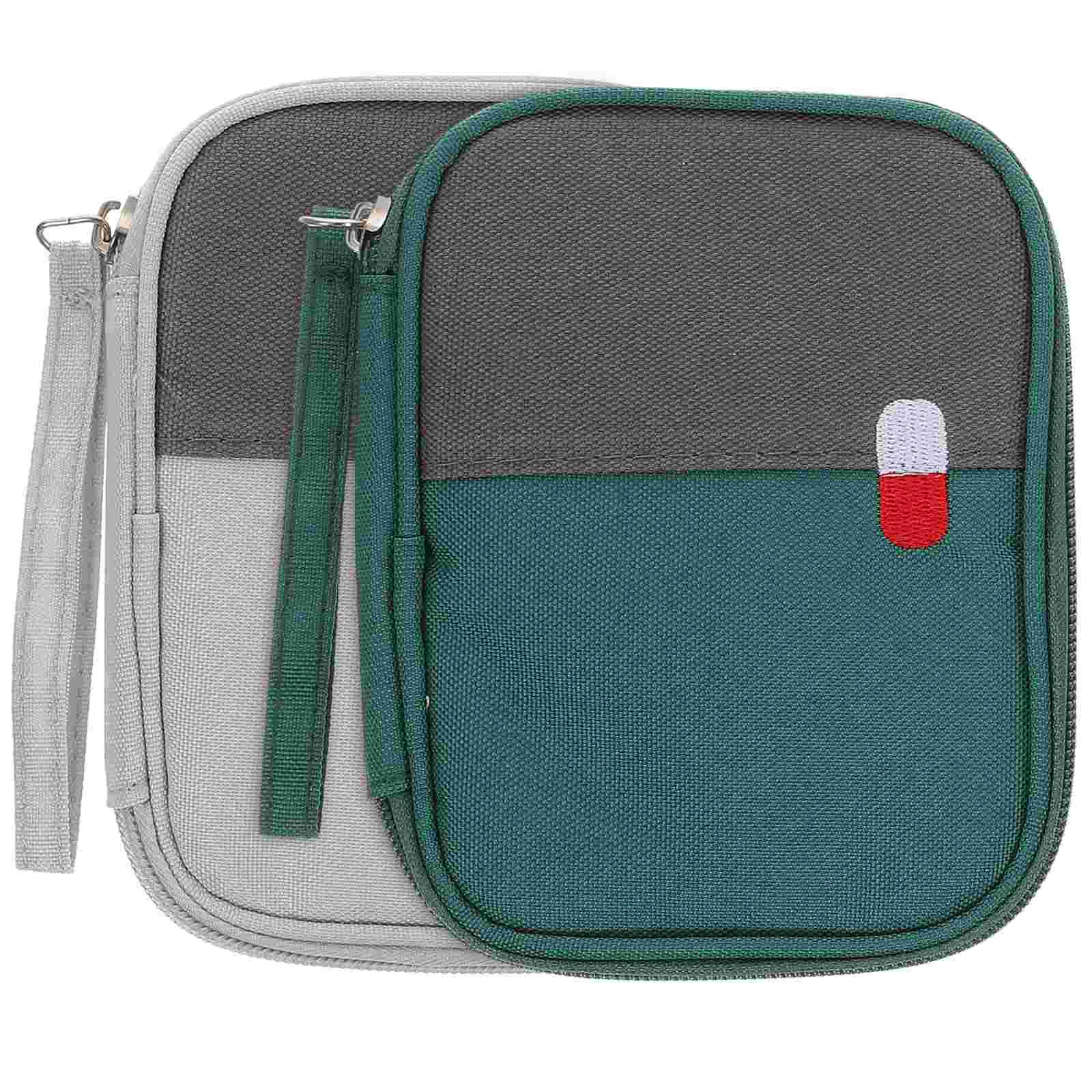 2 Pcs Pill Storage Bag Portable Medicine Organizer Outdoor Grocery Medication Travel Nursing