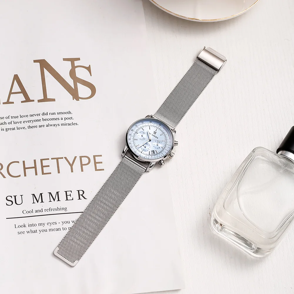 2025 Luxury Men's Quartz Watch Six Needle Multi functional Timing Calendar High end Fashion Wristwatch
