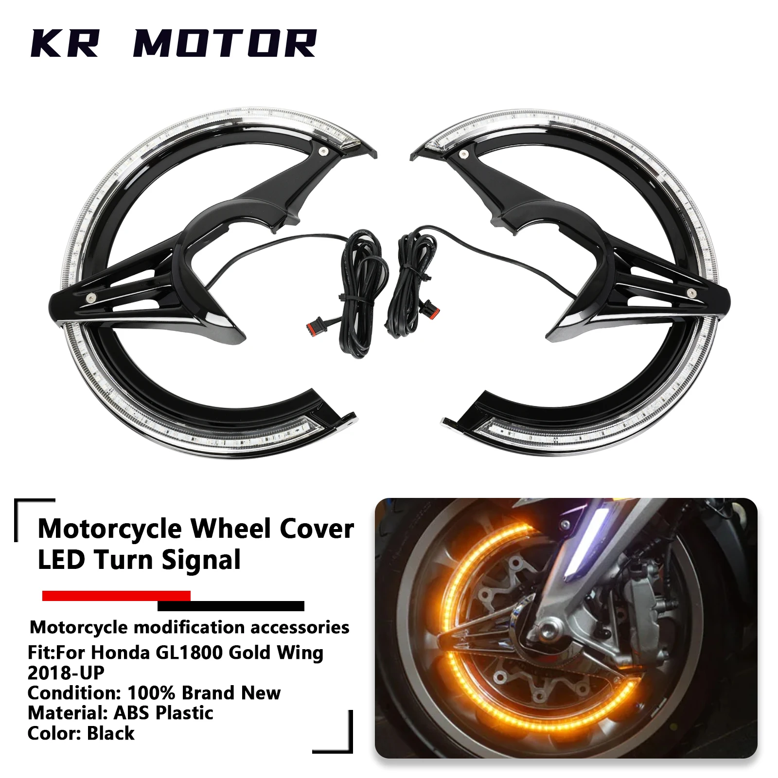 

For Honda GoldWing 1800 GL1800 Tour DCT Airbag 2018-2021 Motorcycle Brake Disc Rotors Covers LED Cornering Lamp Cover Turn Signa