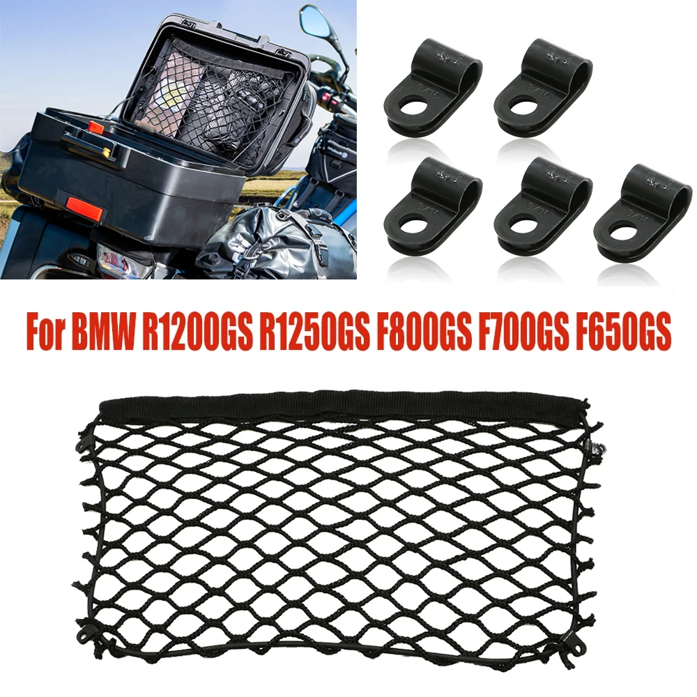 

Motorcycle Nets Organizer Luggage Storage Cargo Moto Net Mesh With Clips For BMW GS R1200GS R1250GS F700GS F850GS F750GS F650GS