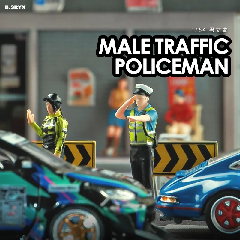 

Resin Diorama 1:64 Scale Miniature Figures Miniatura Car Toy Minifigures Model Traffic Policeman DIY Figure oys Collectible