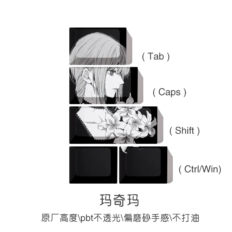 Chainsaw Man Makima Anime-Charakter Mechanische Tastatur-Dekoration Personalisierte Tastenkappen Dickes PBT-Material Peripherie-Zubehör Lustige Geschenke