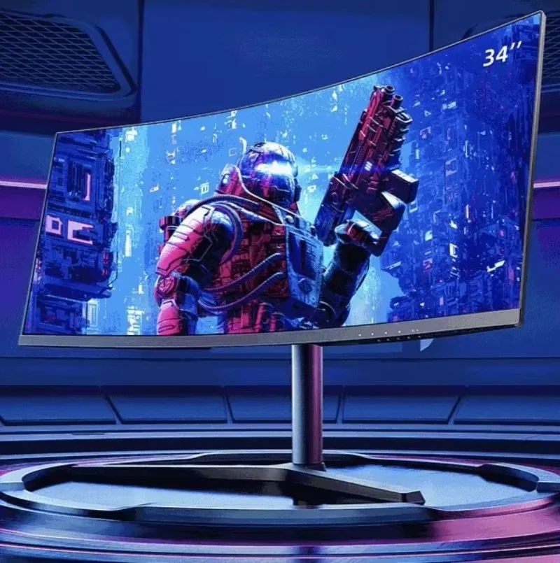 LCD Monitor, IPS Panel, 1ms Latency, 32 Inches, 2k , LED Strip, RGB Light Tour, Gaming Screen, Bezel-less, Built-in Speakers