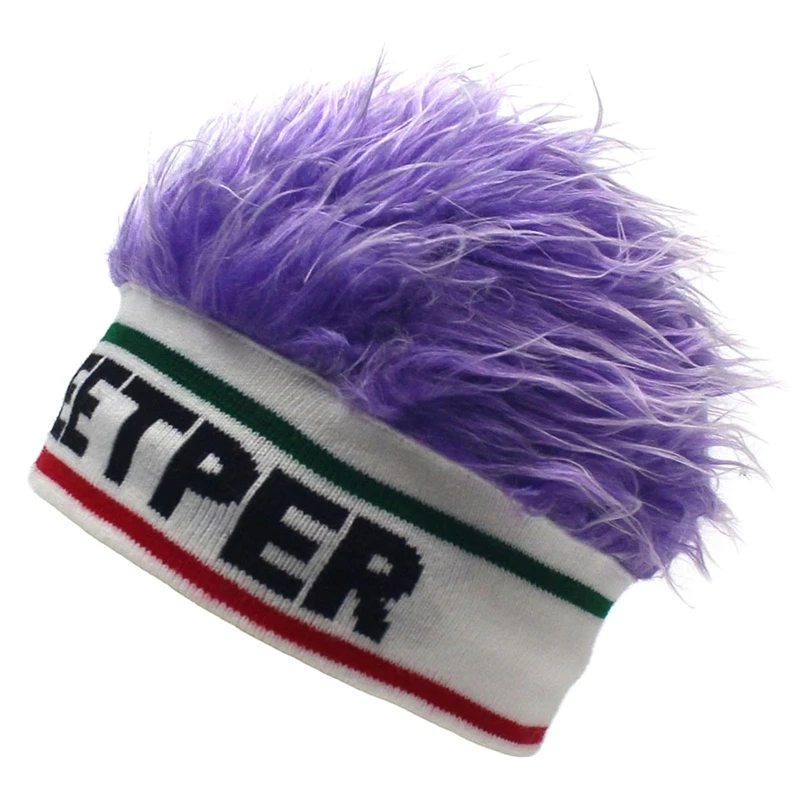 Funny Wig Cap Elastic Knitted Beanies Hat Hair Integrated Hip Hop Hats Men Fashion Street Caps Colorful Slouchy Headband Cool