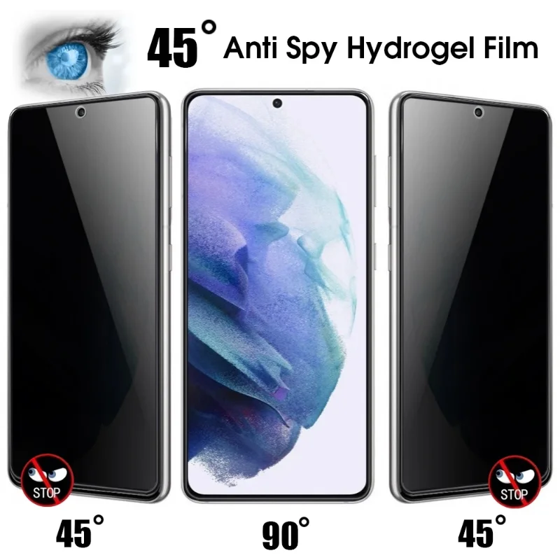 4 In 1 Anti-spy Tempered Glass Camera Lens Film for Samsung S23 Anti-peep Privacy Screen Protector for S23 Plus Protective Film