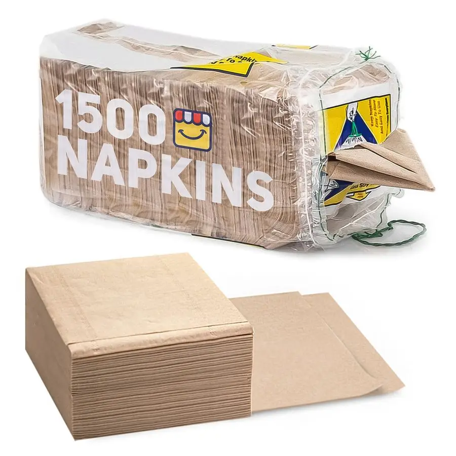 

Brown Napkins Bulk Unbleached, Natural amp Rustic Kraft Paper Napkins EcoConscious Disposable Kitchen Tissue Supplies for Home,