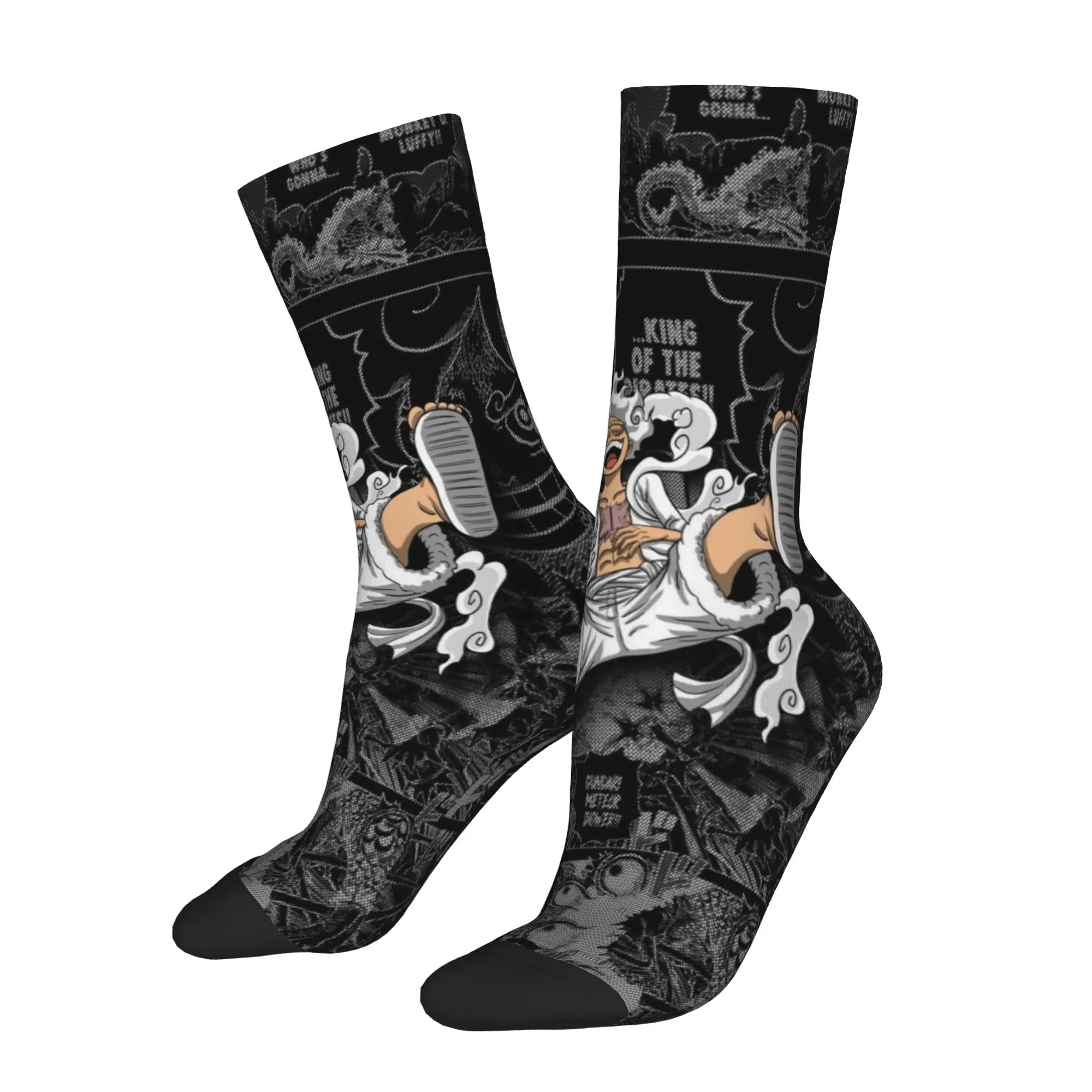 1 Pair Funny Sock One Piece Luffy (21) Harajuku Seamless Pattern Printed Men Socks Casual Men's Socks