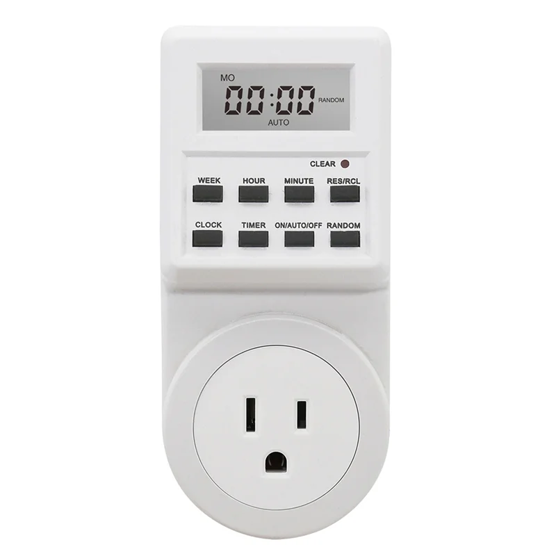 BOFO Kitchen Timer Outlet US Switch Socket 120V- 60Hz 24 Hour Programmable Timing Socket US Plug
