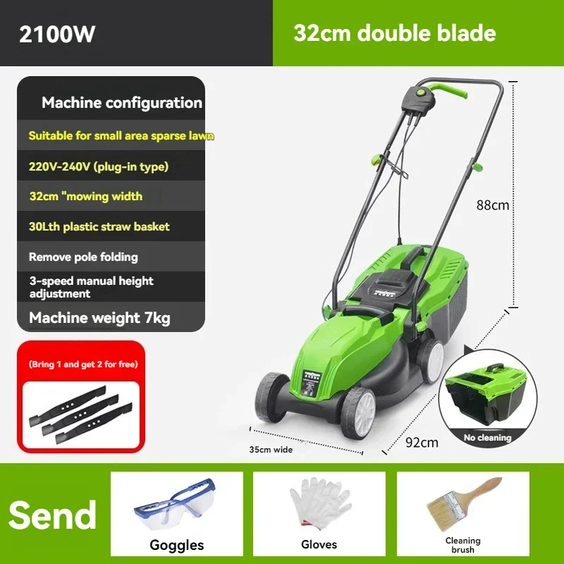 

Grass Trimmer For Garden Courtyard Hand Propelled Electric Lawn Mower Household Weeding Machine Portable lawn mower