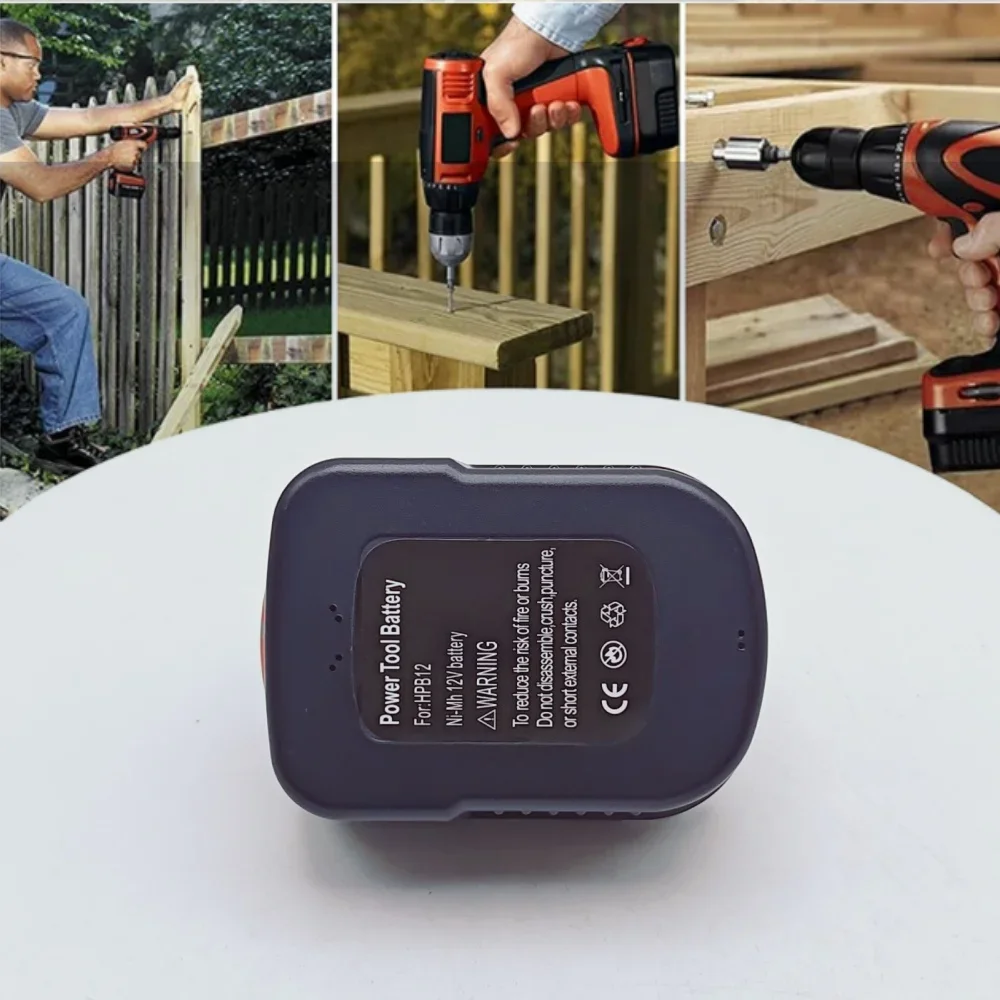 AIMJIN لبطارية بلاك ديكر 12 فولت 6.0 أمبير 6000 مللي أمبير A12E A12 / HP122K CD PS HP126F2K