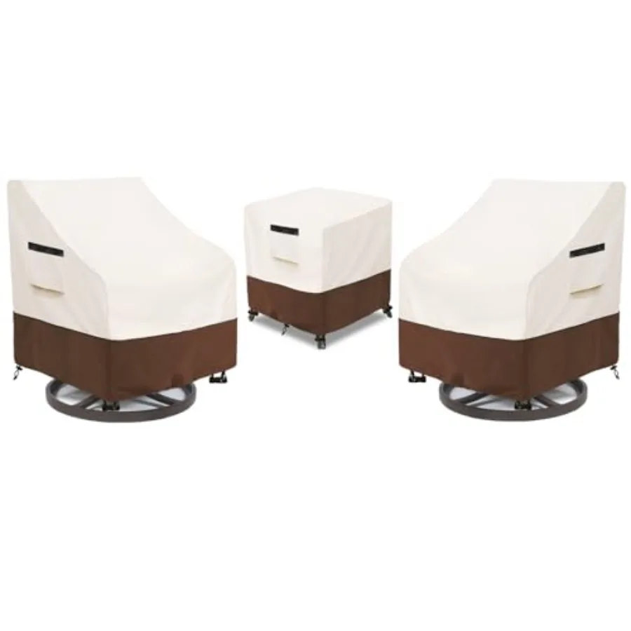 

Patio Furniture Set Covers for 3 Piece Outdoor BistroWaterproof 100% Outdoor Furniture Cover for 2 Swivel Chairs and Coffee Tab