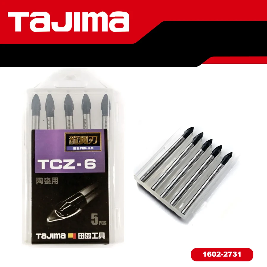 

TAJIMA 1602-2731 2732 2733 5pcs 6/8/10MM Alloy Drill Bit for Concrete Ceramic Hole