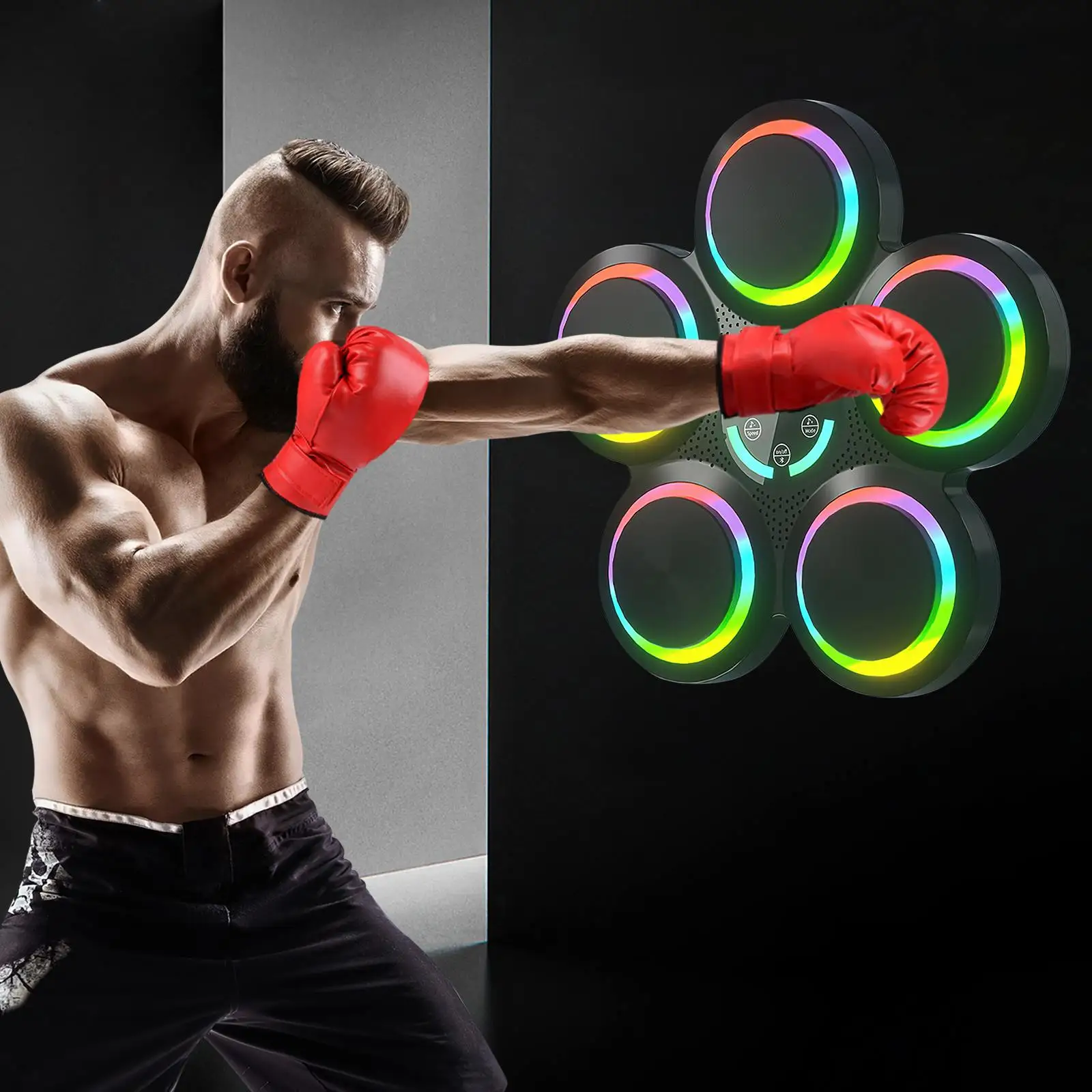 آلة الملاكمة الموسيقية الذكية، أوضاع 9 سرعات مع عداد LED، مدرب اللياقة البدنية المنزلي مع تأثيرات صوتية ديناميكية