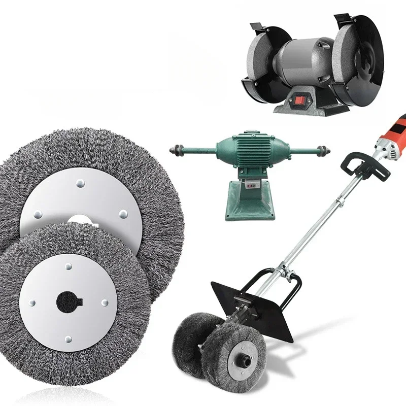 

100 мм/125 мм/150 мм гофрированная проволока из нержавеющей стали, колесная щетка, настольная шлифовальная машина, абразив, 16 мм, инструмент для полировки отверстий, удаления ржавчины ﻿