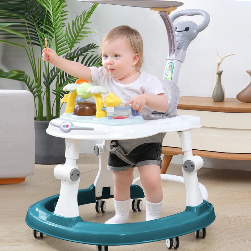 Multi-Function Anti-Rollover Foldable with Music Baby Walker   with Wheels Child Walking Assistant Hand Push Stroller