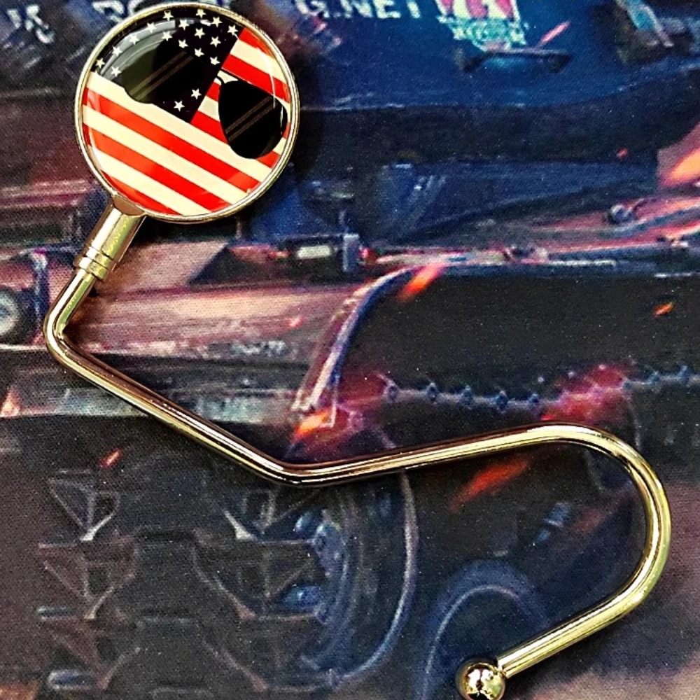 Countryballs Schüler-Schultaschen, keine Notwendigkeit, Taschenhaken am Rand des Tisches zu kleben, tragbarer Kantenhaken mit Cartoon-Ländern und Flaggen