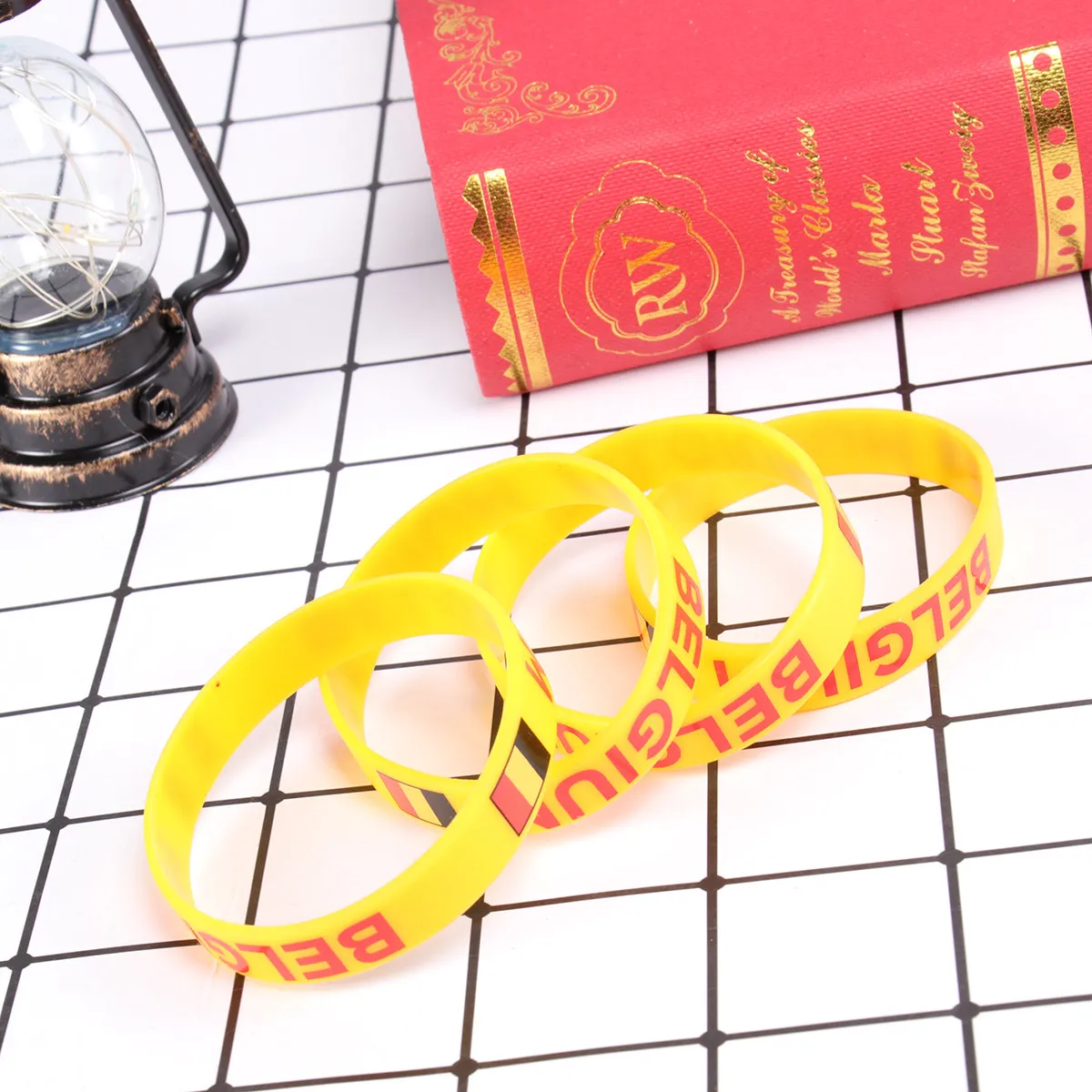 

10Pcs Country Flag Decorative Wristband Food-Grade Silicone Soft Elastic for Sports Games Football Play Cheerleading