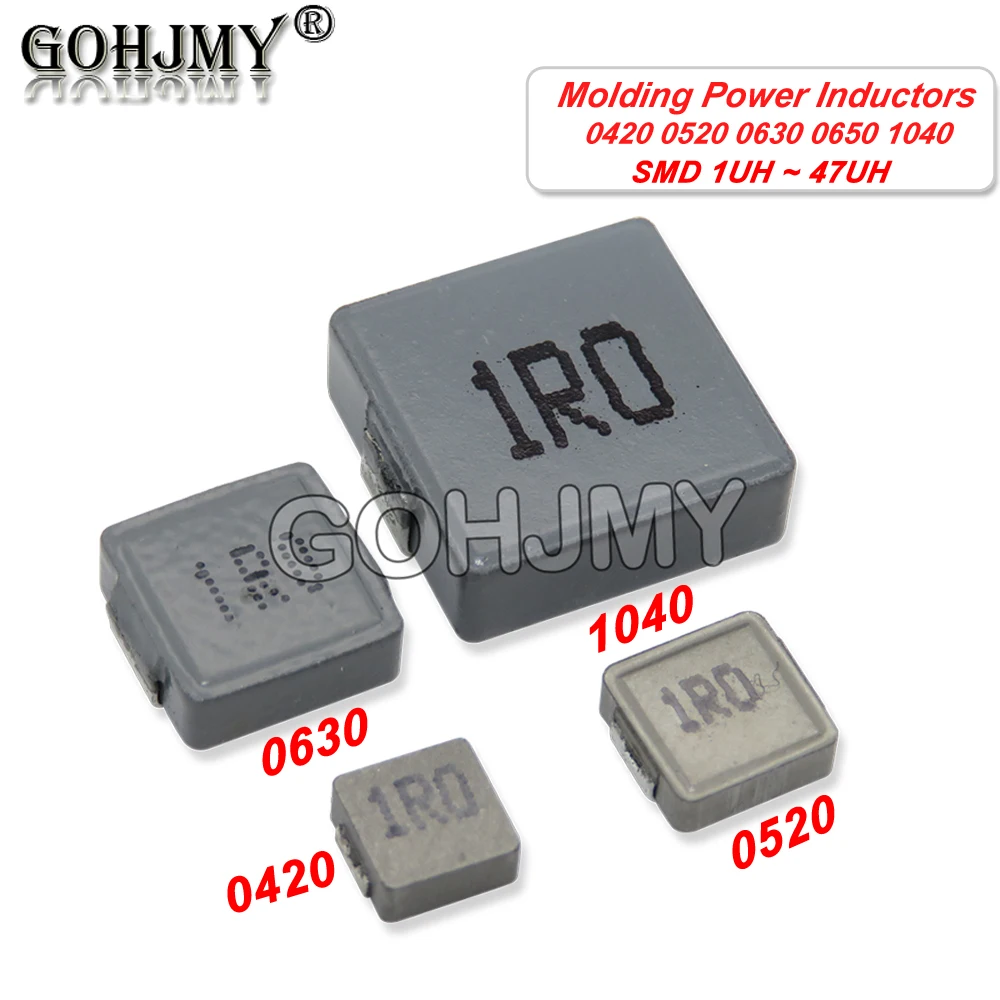 10PCS SMD Molding Power Inductors 1UH ~ 47UH 0420 0520 0630 0650 1040 1R0 2R2 6R8 1UH 2.2 3.3 4.7 6.8 10 15 22 33 47 68 UH 100UH