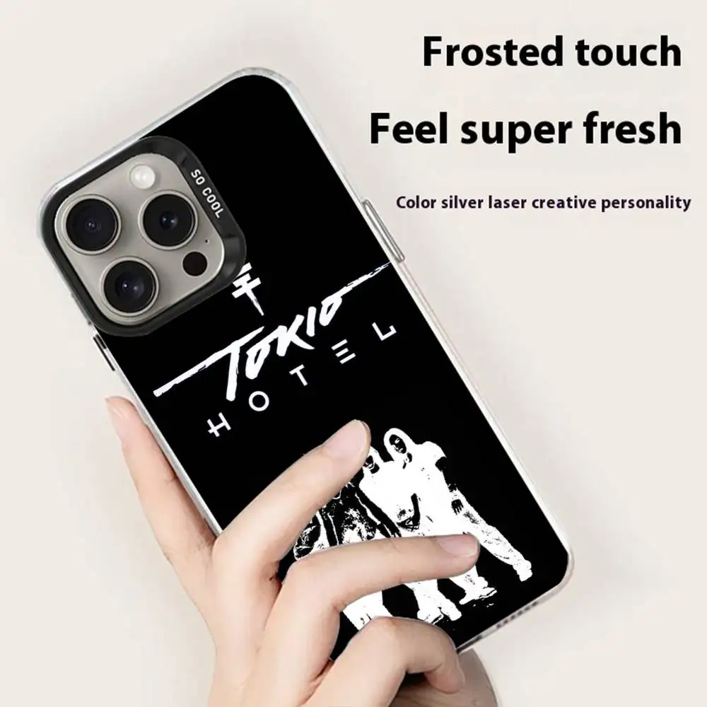 حافظة هاتف T-tokio H-Hotel شفافة متغيرة الألوان لهاتف IPhone 11-16 حافظة TPU مضادة للسقوط، مقاس نحيف.