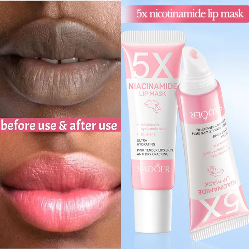 

Nicotinamide Remove Dark Lip Balm Lighten Melanin Mask Gloss Exfoliating Lip Pink Reduce Lip Lines Improve Dryness Moisturizing