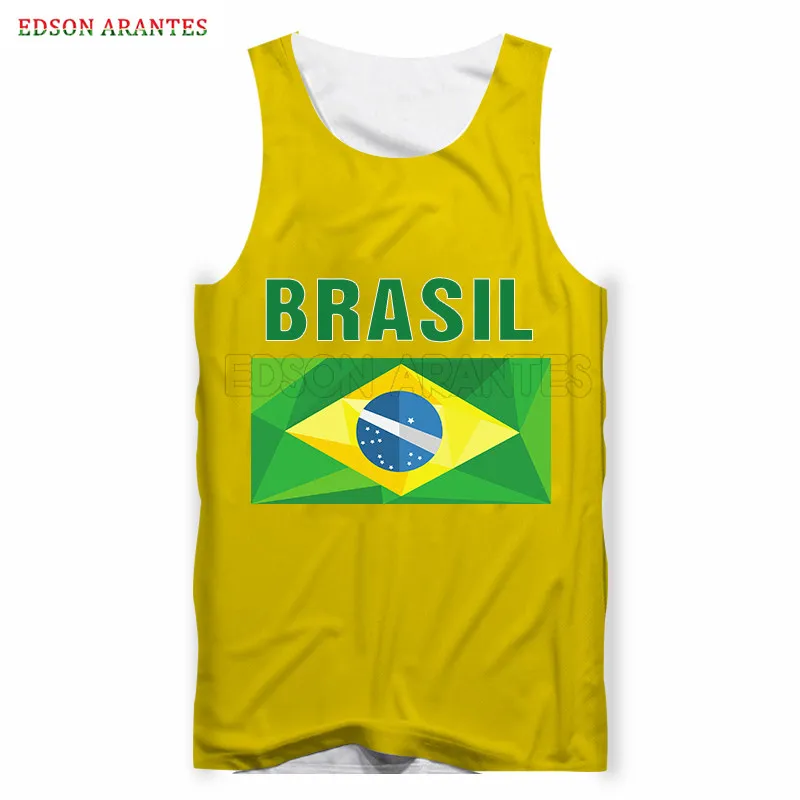 Hot New Brazil Flag Unisex Tank Top Summer Mens Casual Tanks Fashion Brasil 3DPrint Sleeveless Gym Workout Vest Customized S-6XL