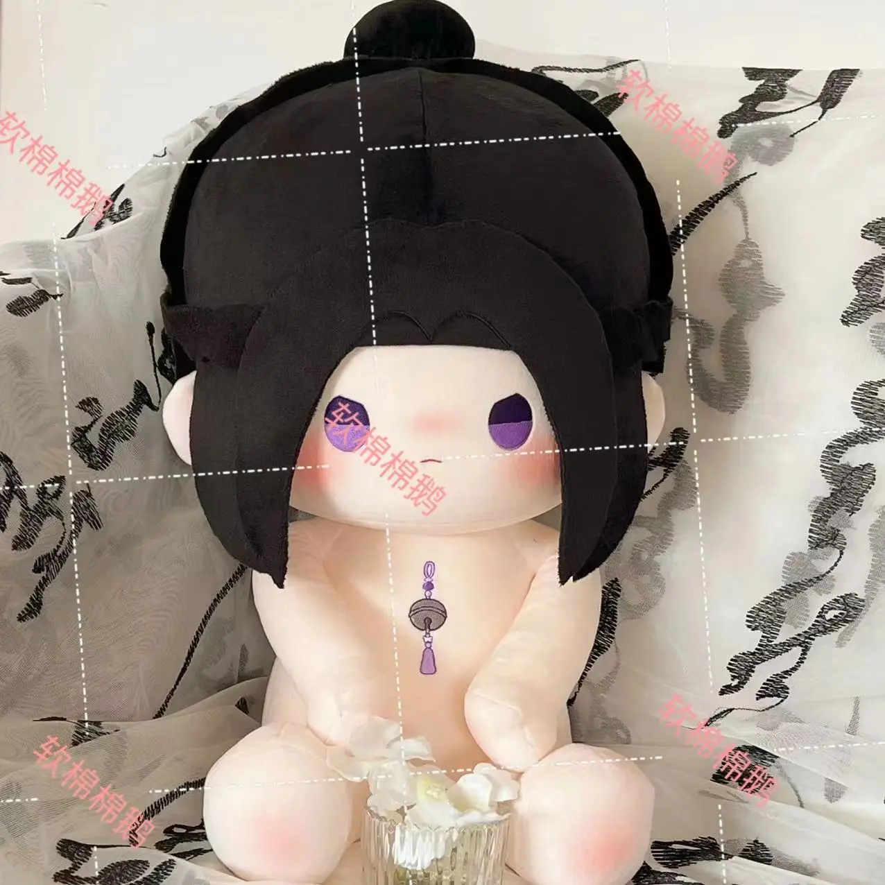 

40CM Anime Grandmaster of Demonic Cultivation Jiang Cheng Soft Plush Doll Body Dress Up Stuffed Toy Sitting Posture Pillow