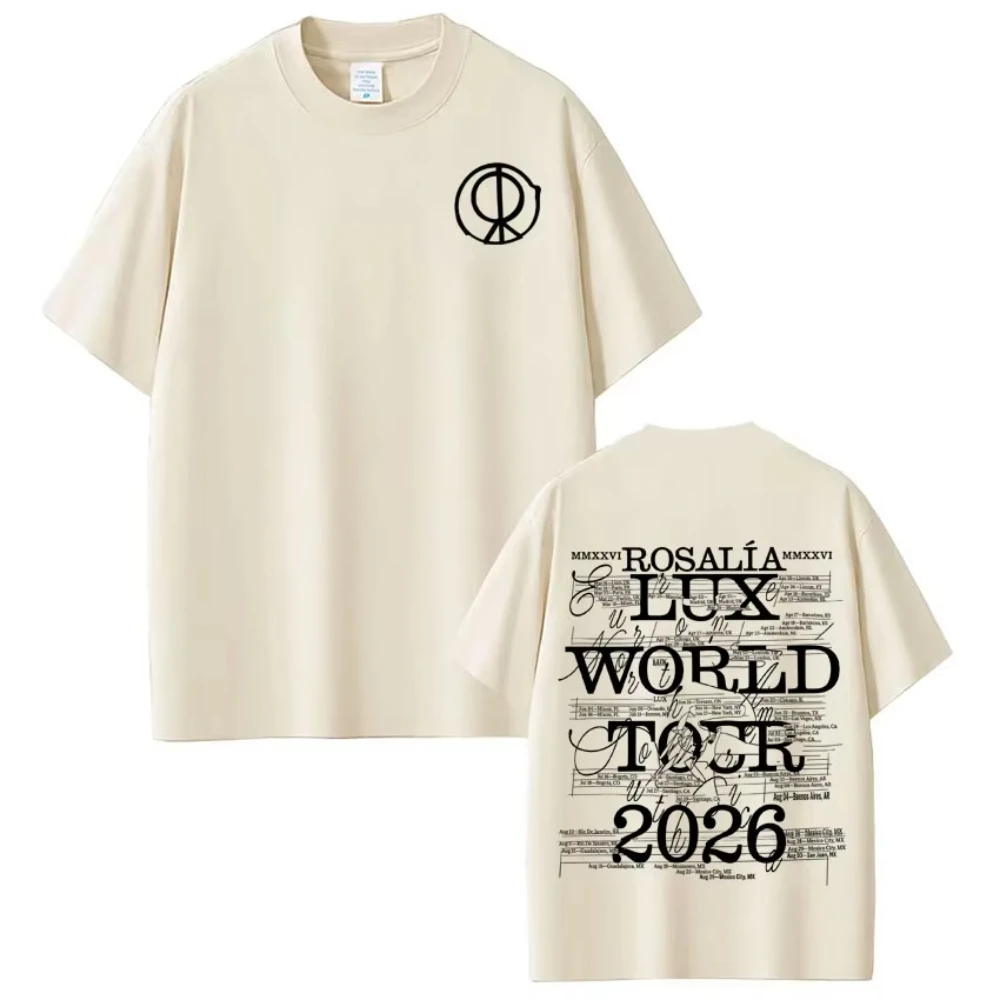 Camisetas con estampado del álbum 2026 de la cantante Rosalia Lux, camiseta de moda para hombres y mujeres, camisetas informales de algodón de manga corta Harajuku, camisetas cómodas