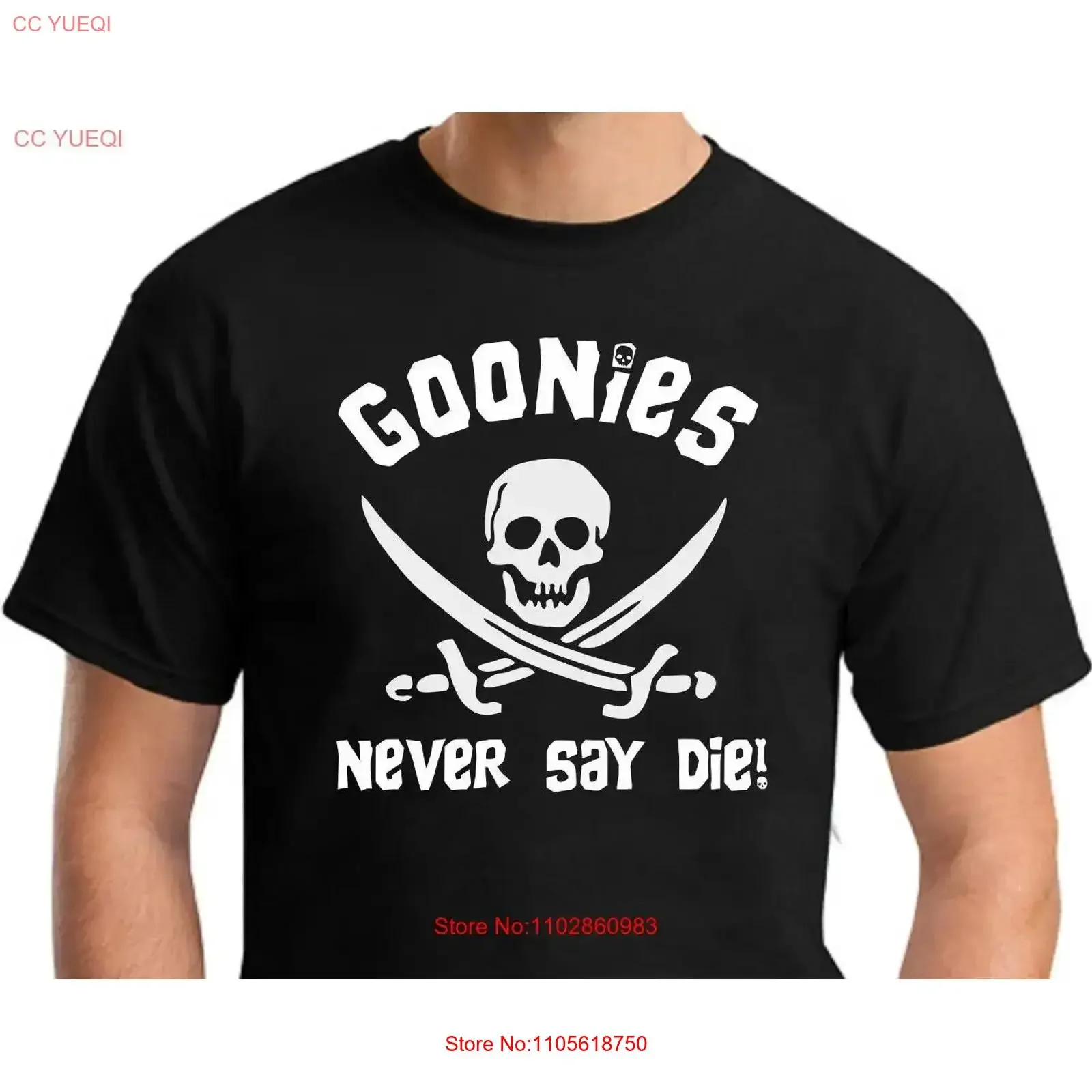 Goonies Never Say Die T Shirt Men's Small 2XLarge vintage Washed Slightly homme streetwear Unisex Breathable Comfortable Casual